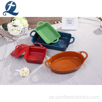 Bakeware Glazed Ceramic Baking Set med handtag